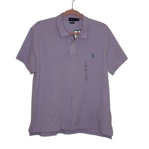 Polo Ralph‎ Lauren Skinny Fit Cotton Pique Shirt Size XL Purple Preppy NEW